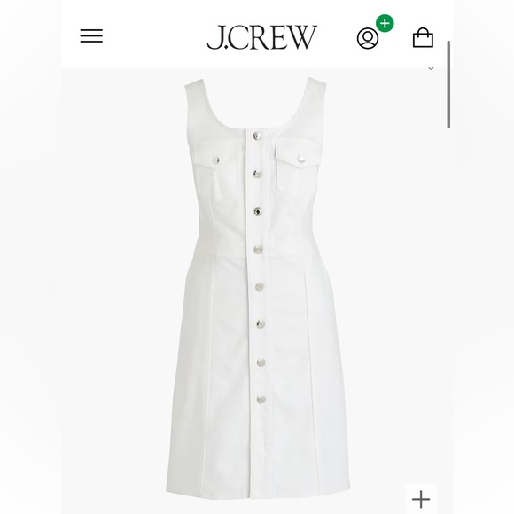 J. Crew White Denim button-down scoopneck dress with pockets - Picture 10 of 10